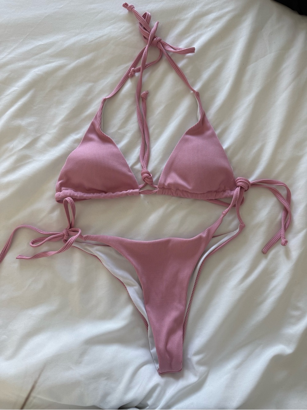 Ribbed & Cheeky Pink Bikini